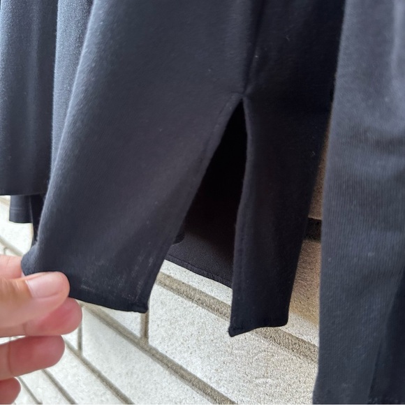 Theory Serah K Black Side Tie Long Sleeve Jersey Knit Top Womens Small Chic - Picture 9 of 11